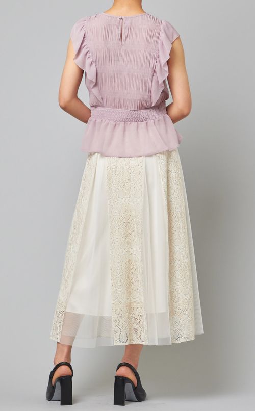 ランダムプリーツフリルブラウス