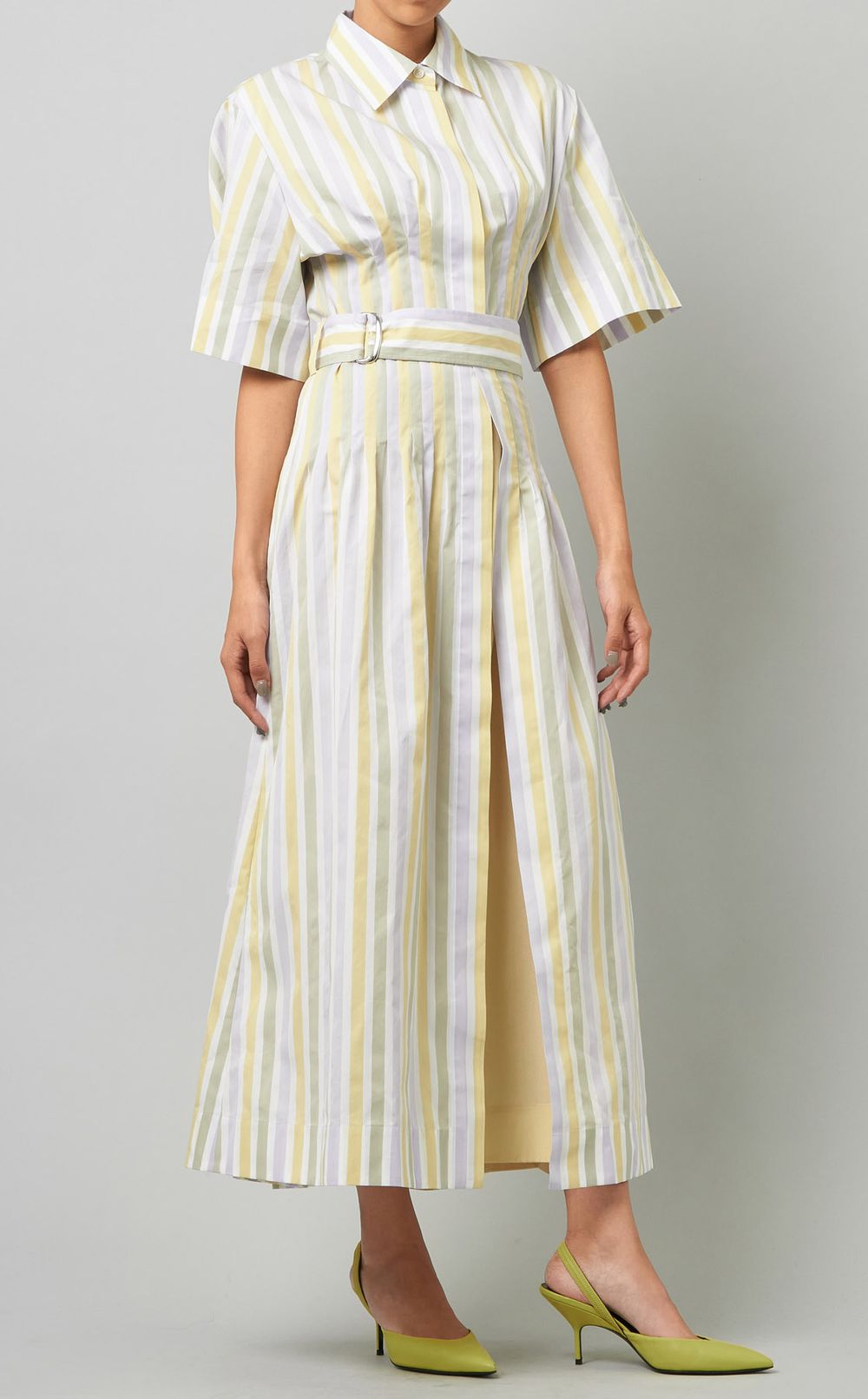 ストライプシャツワンピース