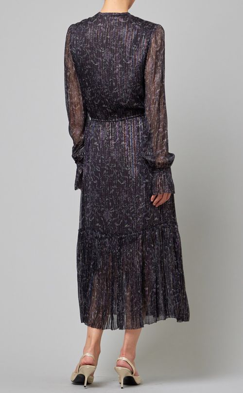 マルチプリントラメストライプワンピース