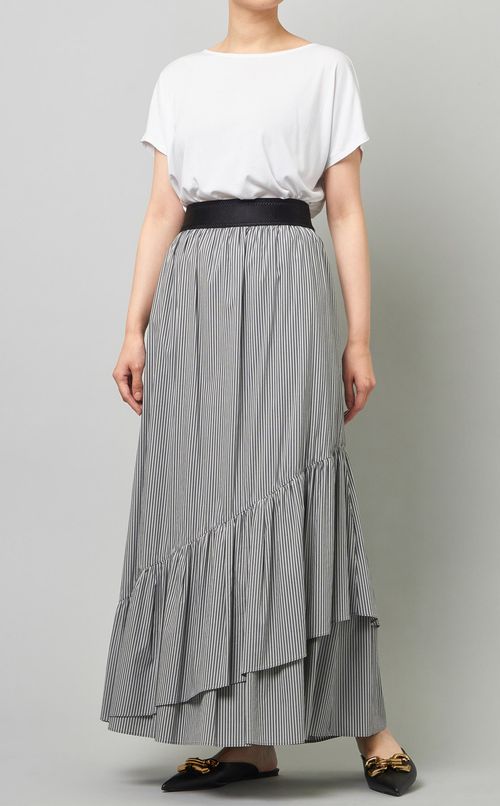 ストライプギャザースカート