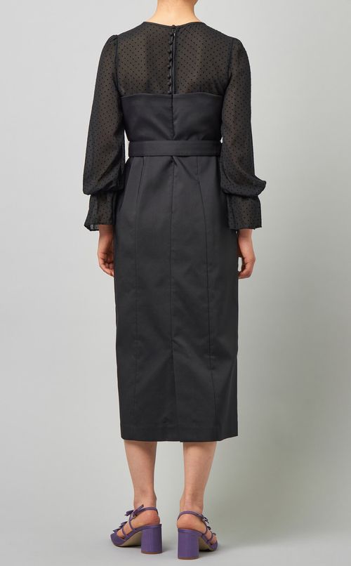 素材切替ベルテッドワンピース