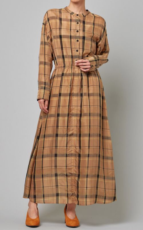 シアーキュプラチェックワンピース