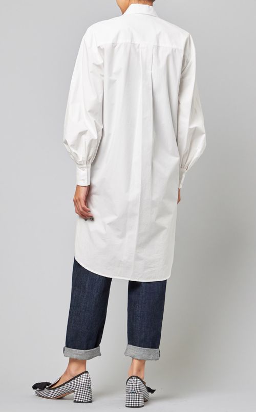 フリルロングシャツブラウス