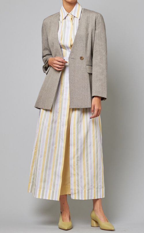 ストライプシャツワンピース