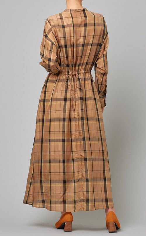 シアーキュプラチェックワンピース