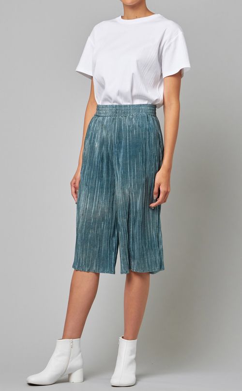 プリーツイージーキュロットパンツ