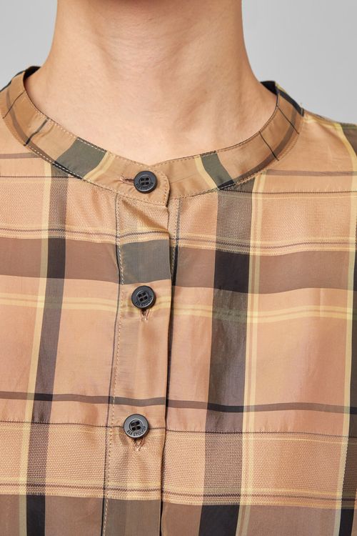 シアーキュプラチェックワンピース