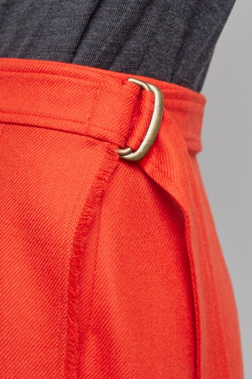 アシンメトリープリーツラップスカート