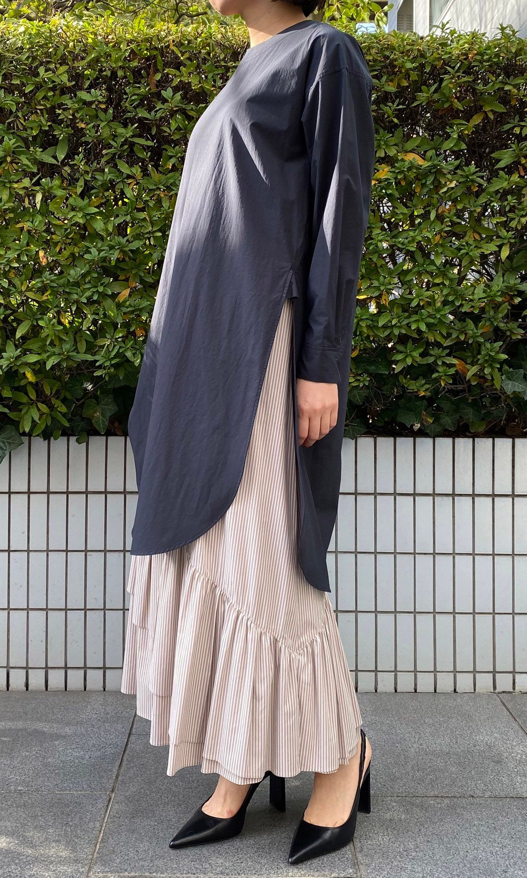 美品】KENJI HIKINO サイドスリットロングシャツワンピース