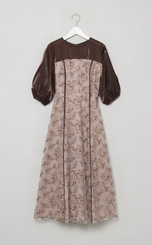 フラワーレースドッキングワンピース