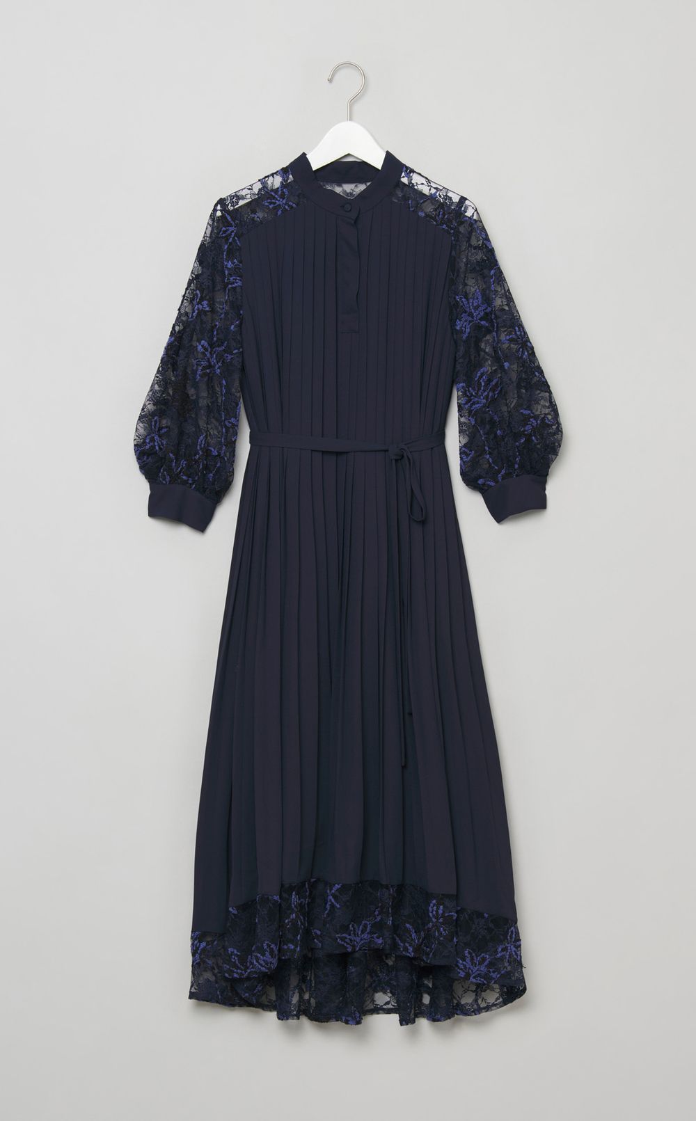 フラワーレースプリーツワンピース