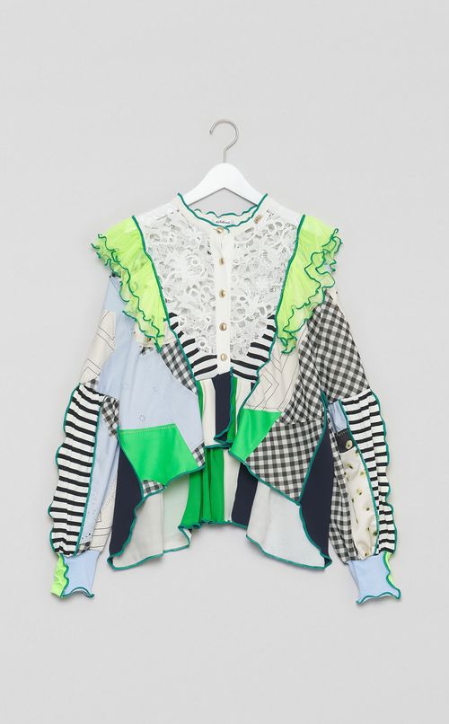 【reADdress】フラワーレースパッチワークブラウス