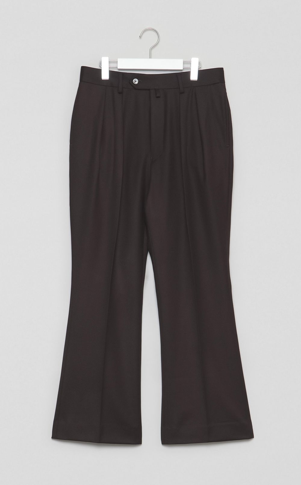 ウールトリコチン2タックフレアパンツ