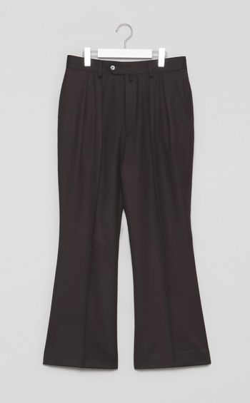 ウールトリコチン2タックフレアパンツ