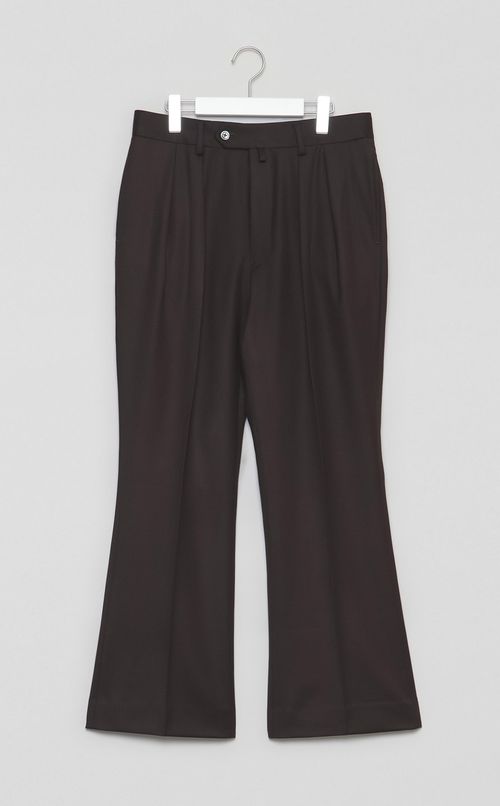 ウールトリコチン2タックフレアパンツ