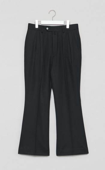 ウールトリコチン2タックフレアパンツ