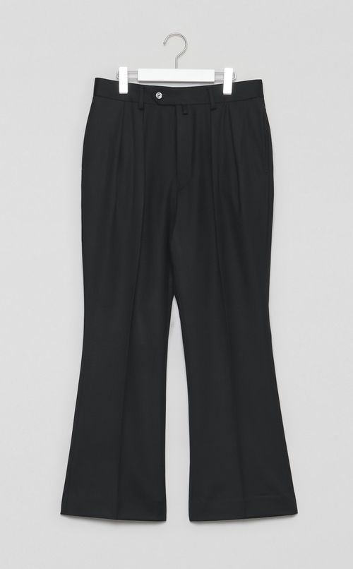 ウールトリコチン2タックフレアパンツ