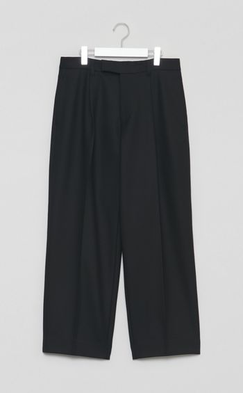 ウールツイルタックセミワイドパンツ