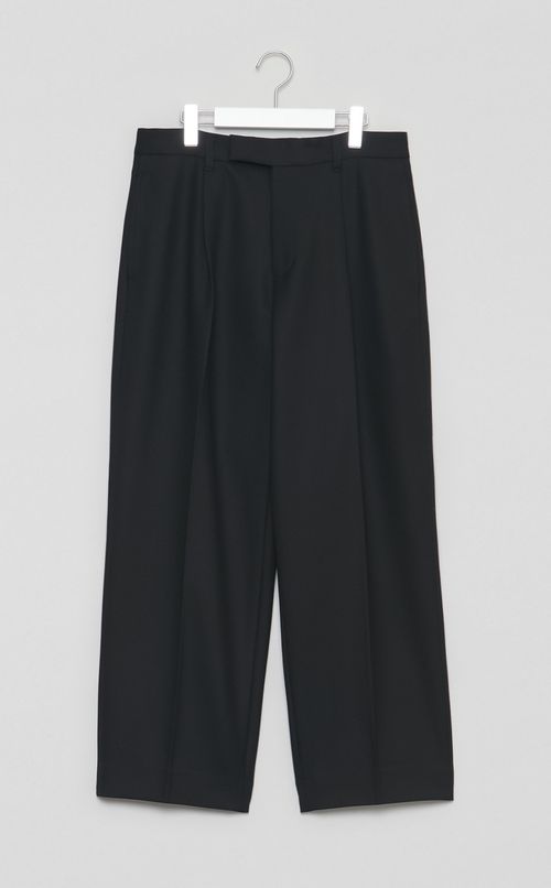 ウールツイルタックセミワイドパンツ