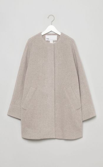 ノーカラーテントコート