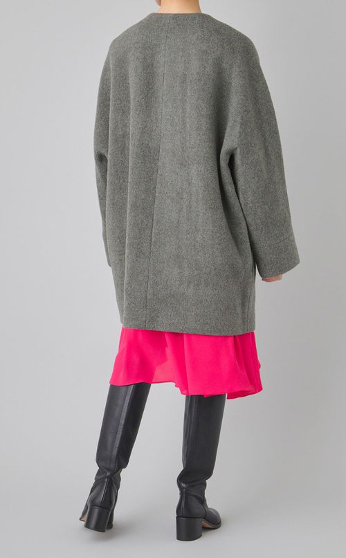 ノーカラーテントコート