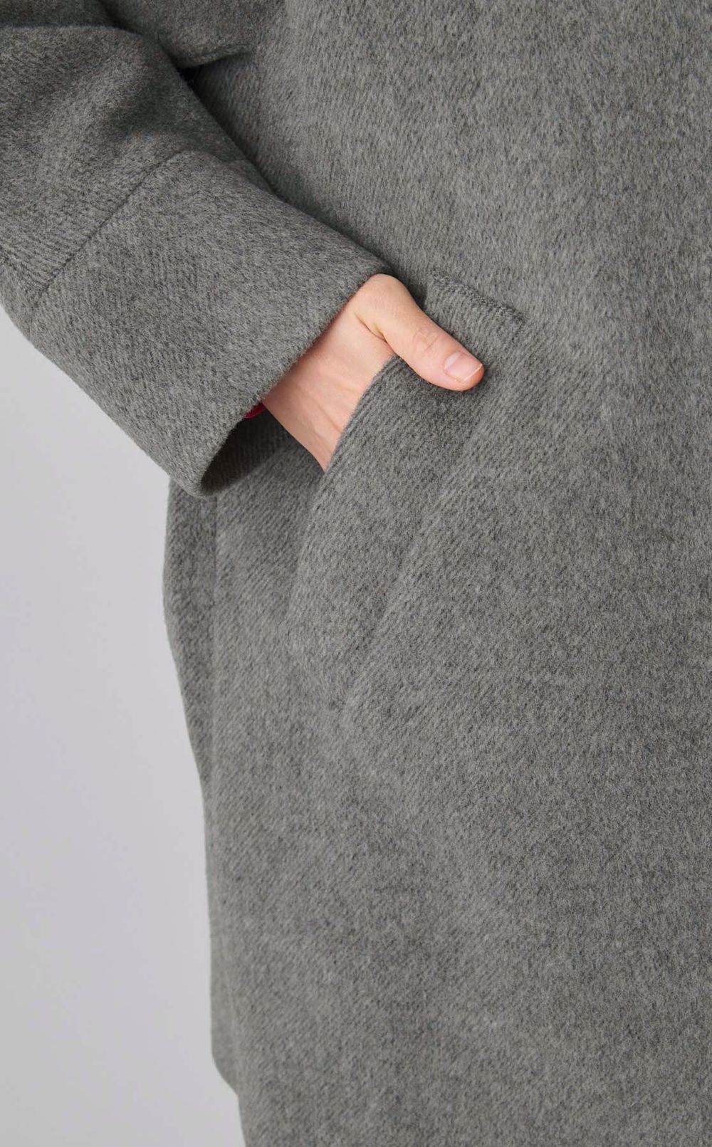 ノーカラーテントコート