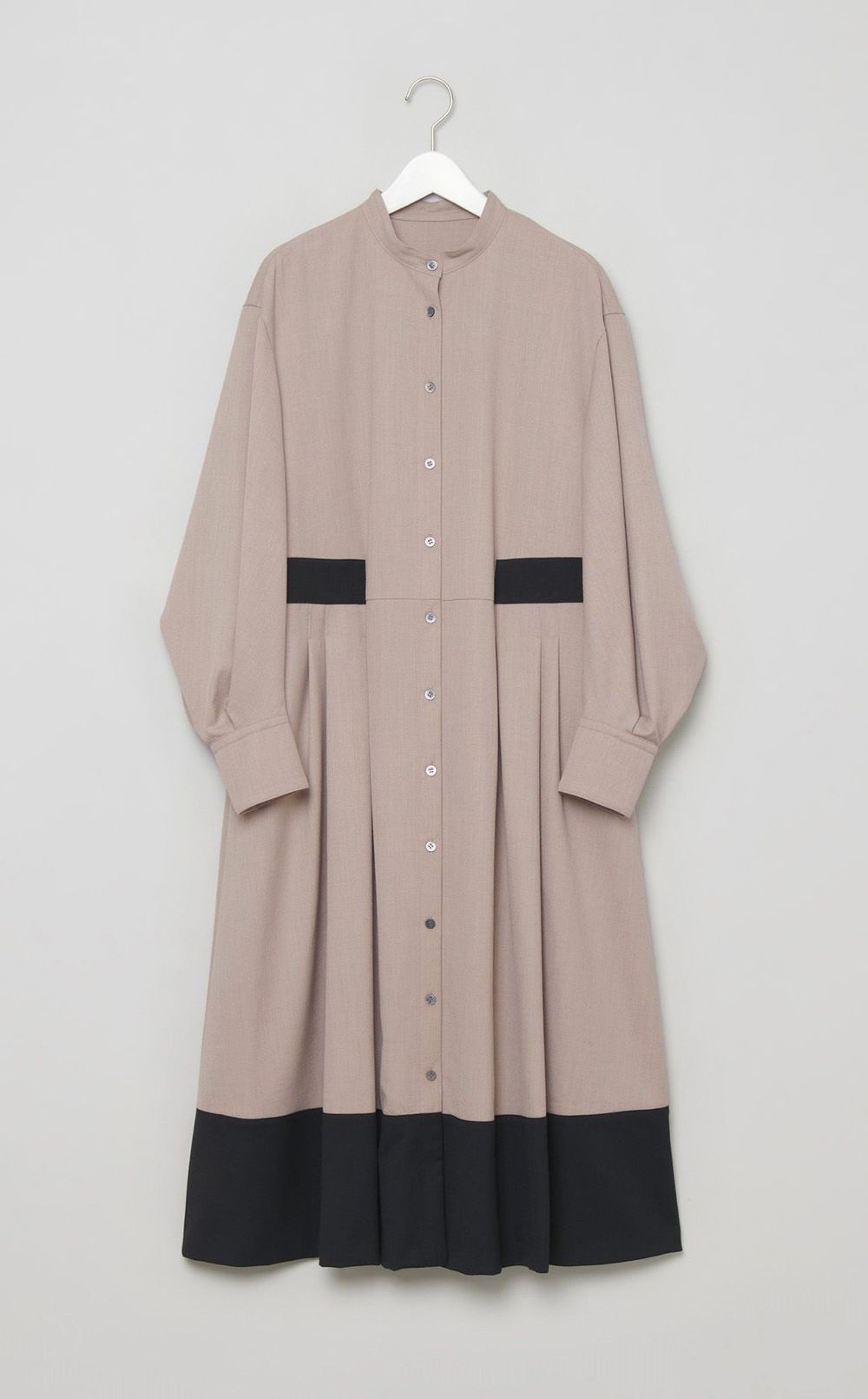 ツイルバイカラーロングワンピース