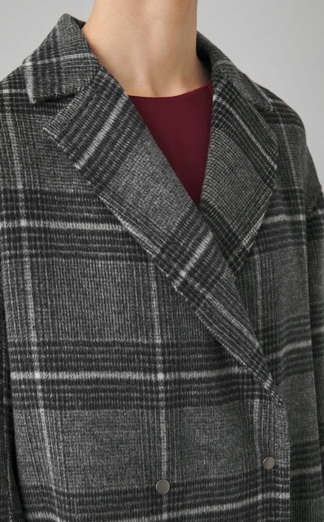 【equipee】ウールタータンチェック チェスターコート qualite｜ウールチェックチェスターコート