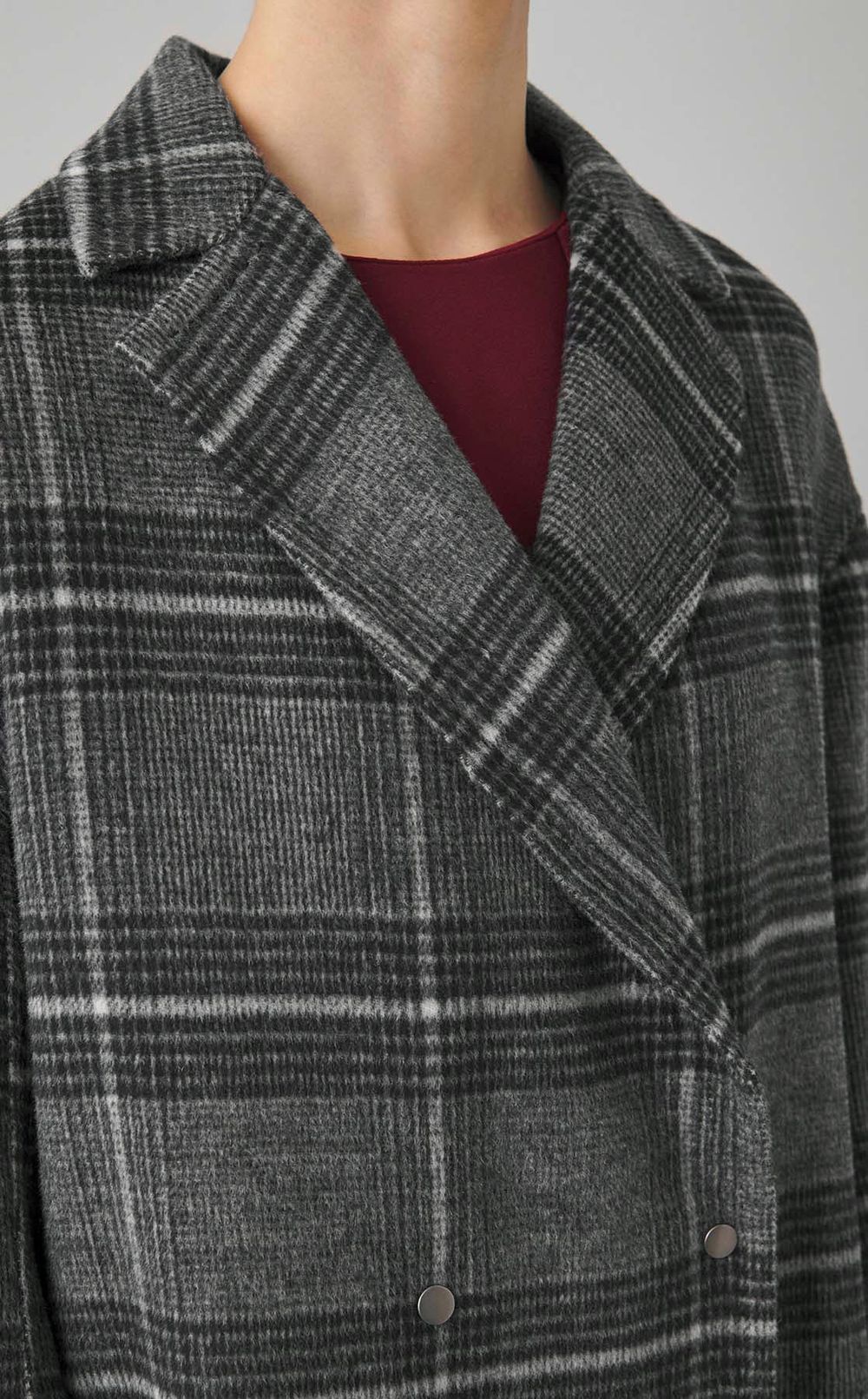 ウールチェックチェスターコート