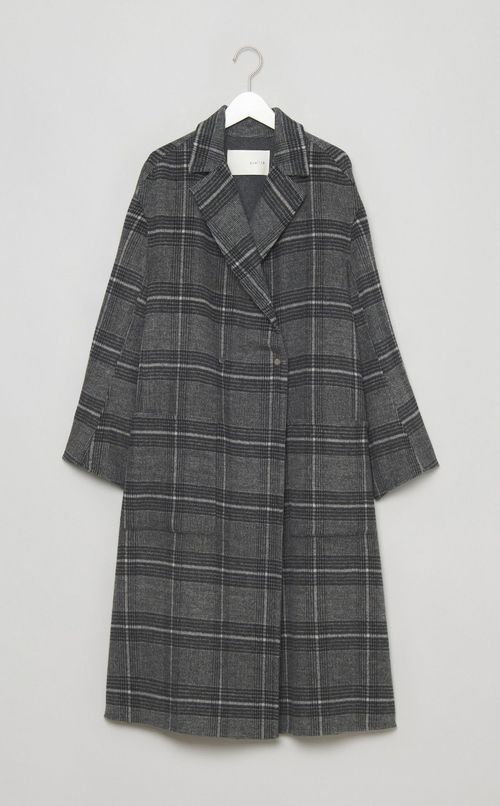 ウールチェックチェスターコート