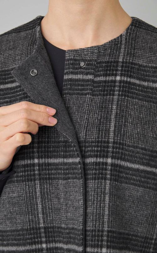 ウールチェックショートジレ