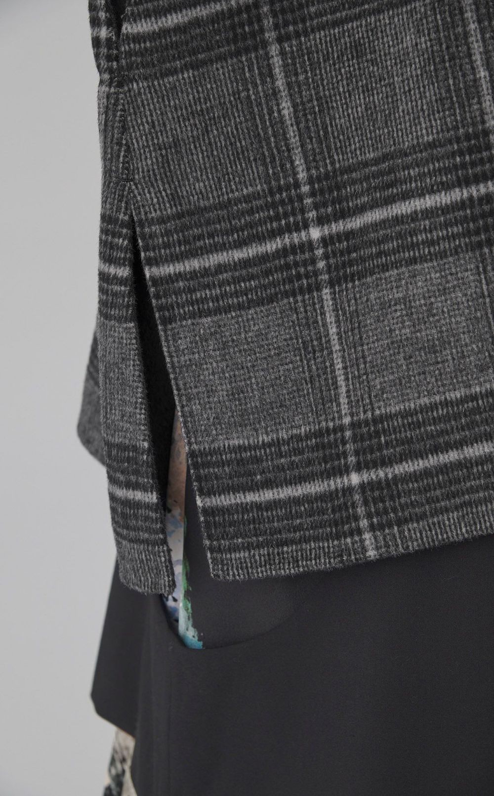 ウールチェックショートジレ