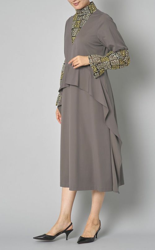 シアーエンブロイダリーコンビドレス