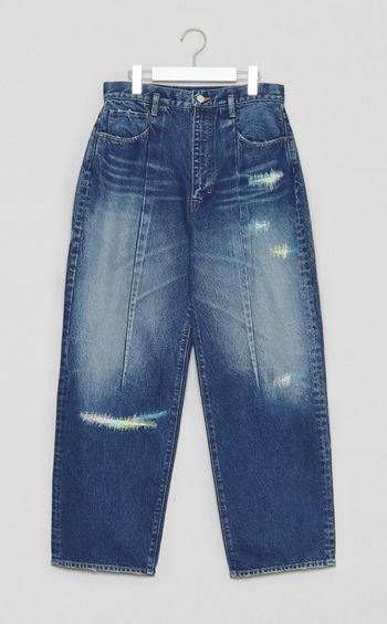 ダメージドシティストレートデニムパンツ