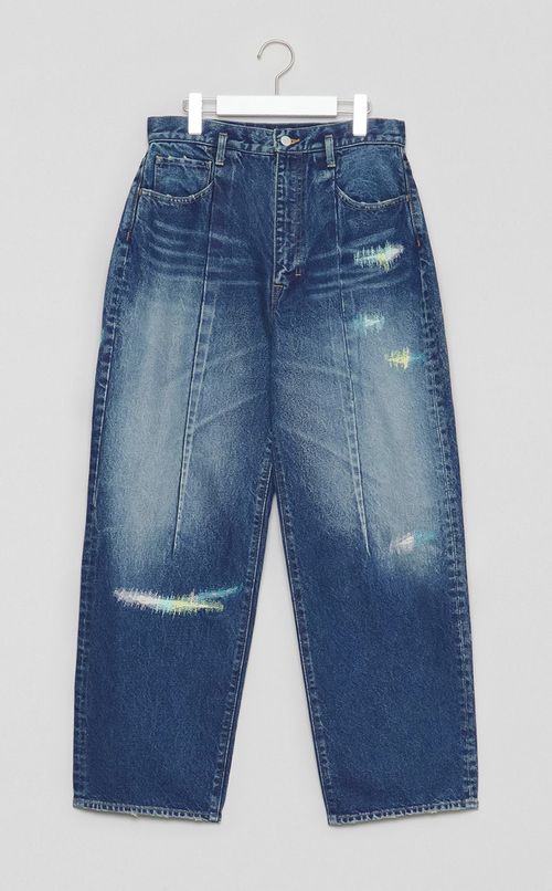 ダメージドシティストレートデニムパンツ