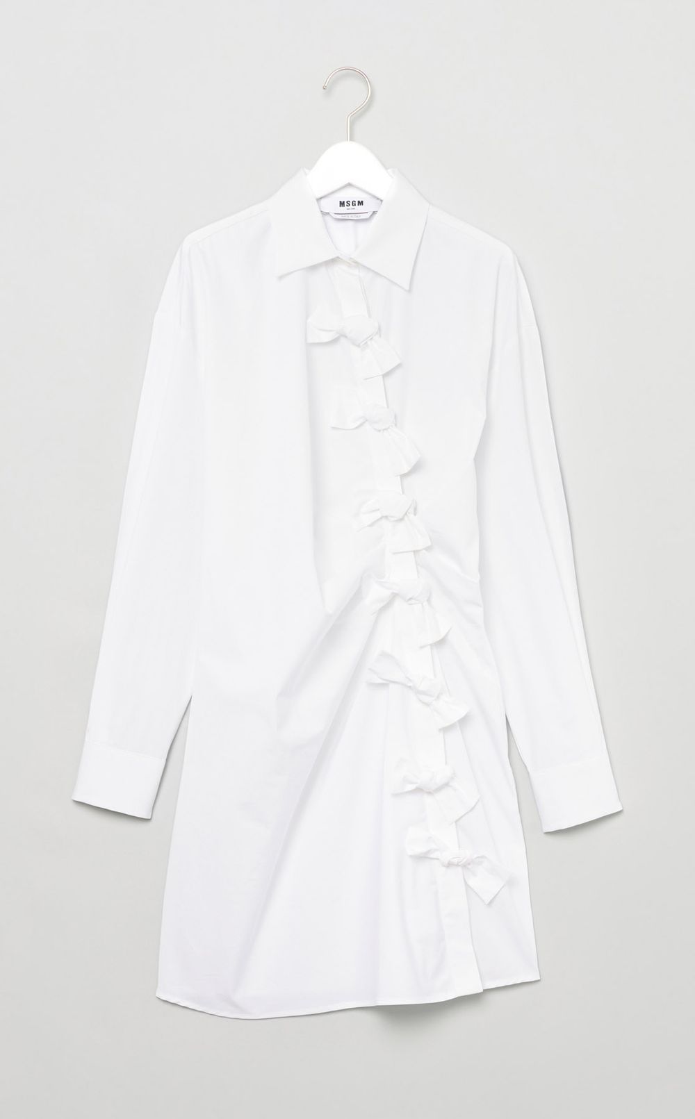 リボンモチーフフロントシャツワンピース