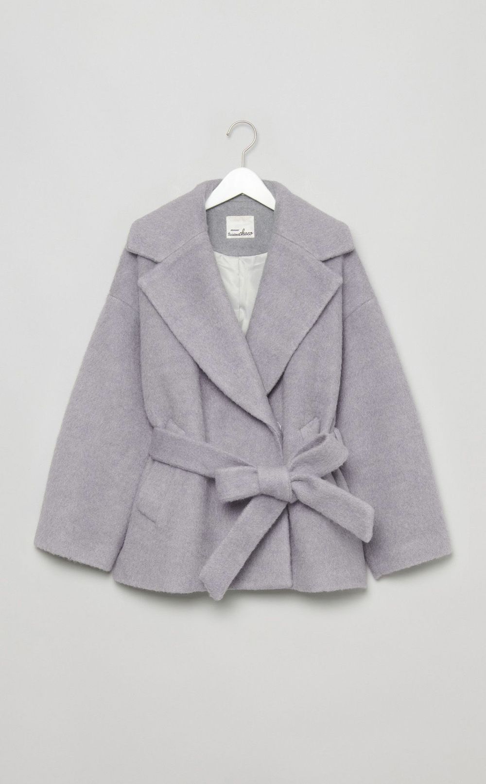 ベルト付きウールショートコート