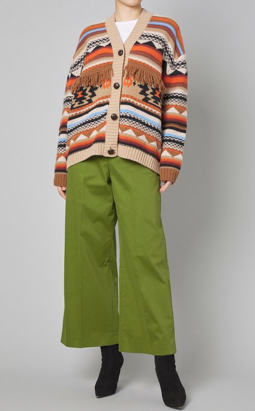 ミックスカラーフリンジカーディガン