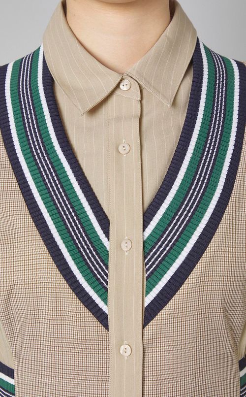 リブコンビシャツワンピース