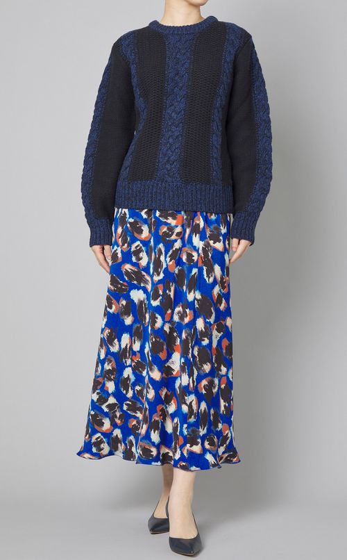 ウールクルーネックケーブルニッ卜