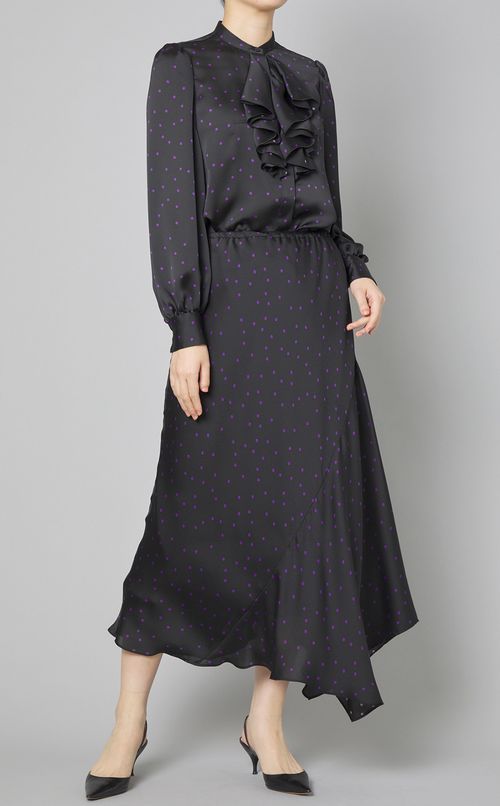 ドットプリントフレアスカート