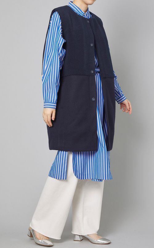 ストライプロングシャツ