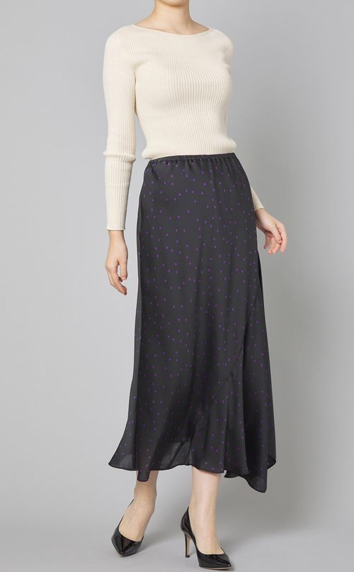 ドットプリントフレアスカート
