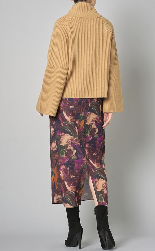 ラムミックスオフタートルニット