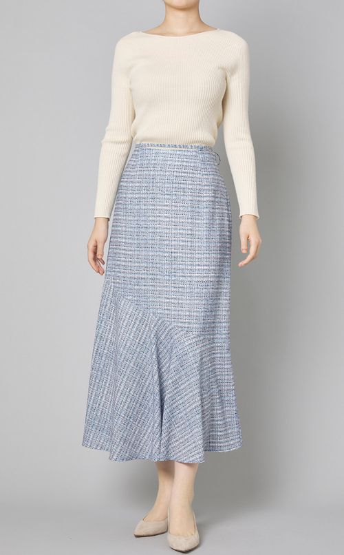 ツイード柄ペプラムスカート