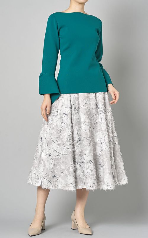 ジャガードプリントタックスカート