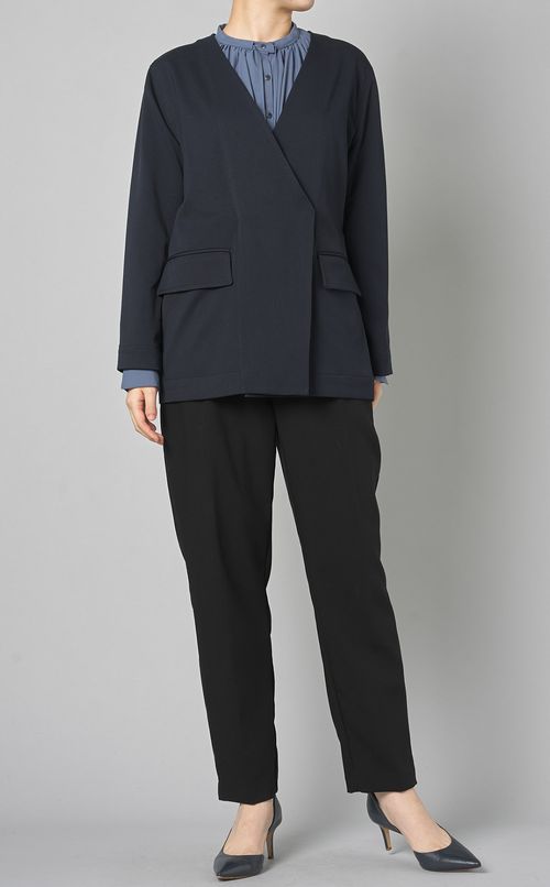 ダブルクロスノーカラージャケット