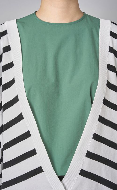 ボーダーニットボレロカーディガン