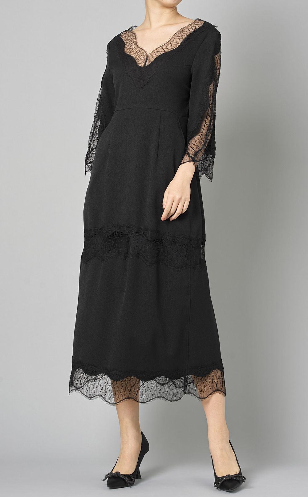 正規品 styling/リバーレース パフスリーブ ワンピース styling/|リバーレースパフスリーブワンピース