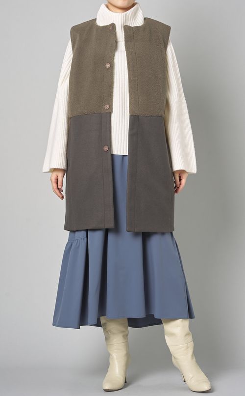 リバーシブルボアフリースジレ